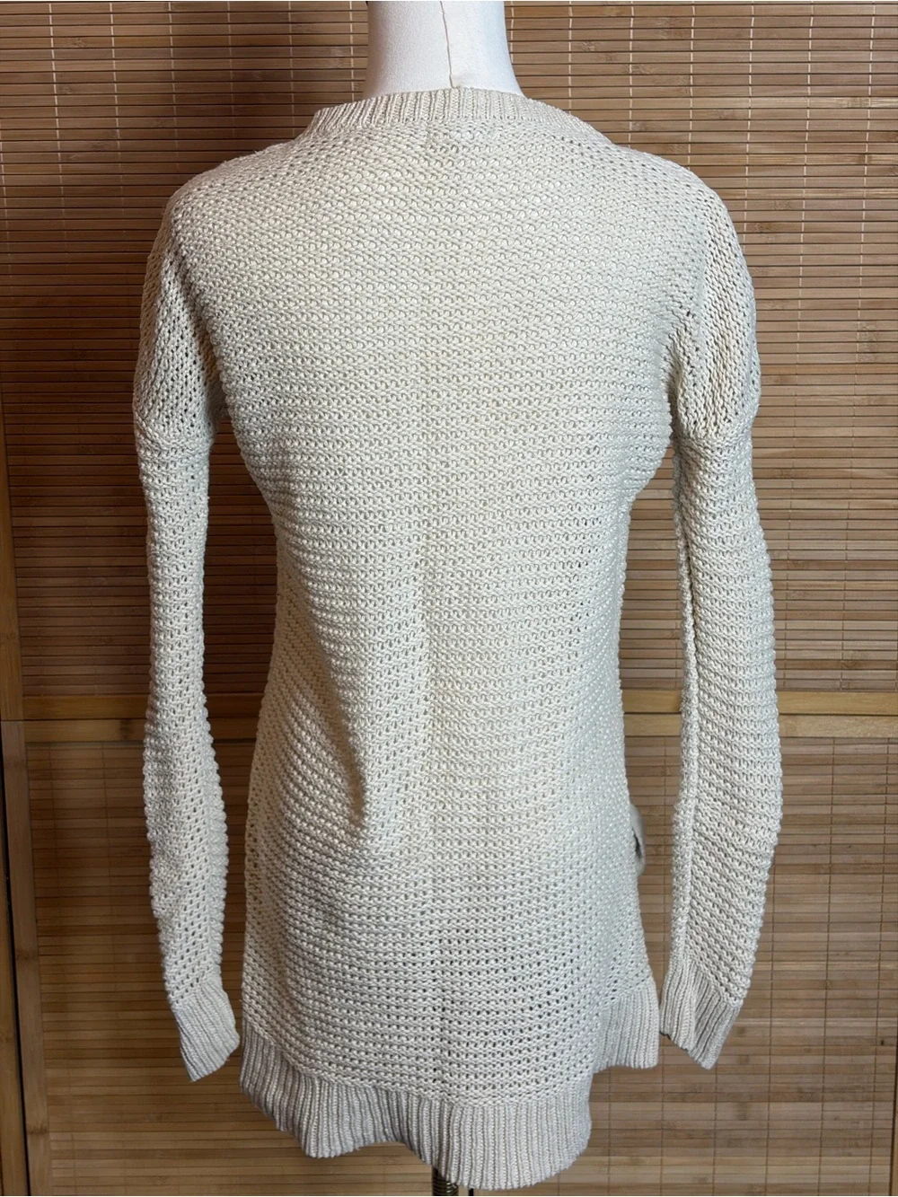 Maurices Cream Lace-Up Side Tunic Sweater